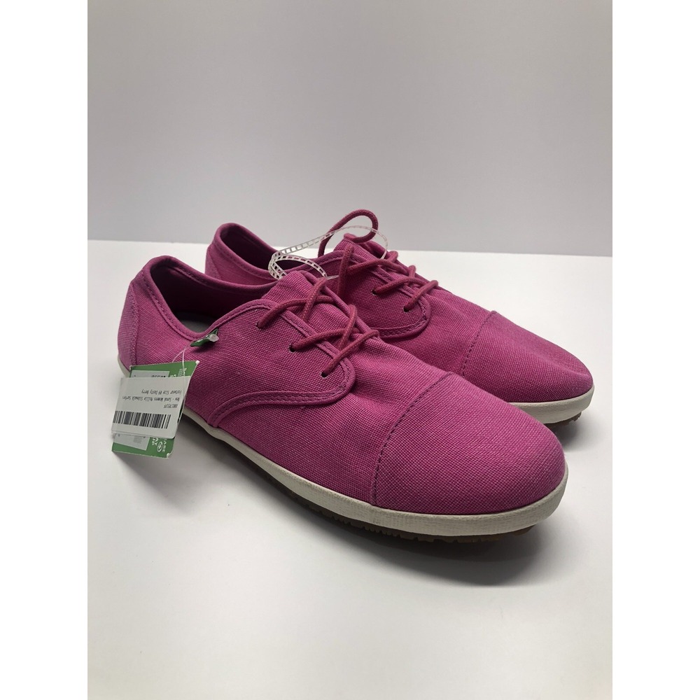 SANUK MOLLIE DUSTY BERRY PINK SIDEWALK SURFER LACE UP SHOES WOMENS SIZE 9